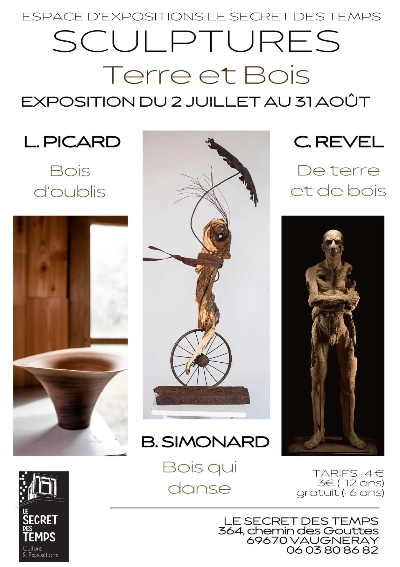 Affiche sculpture terre et bois